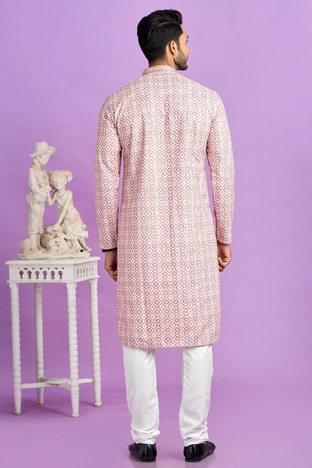 Pink Colour Cotton Pintex Work Kurta Pajama KP1230190 B