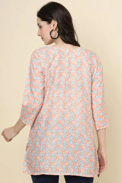 Pink Colour Cotton Printed Work Readymade Top TP1110783 A