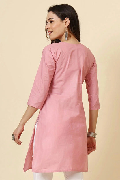 Pink Colour Cotton Readymade Top TP1110876 A
