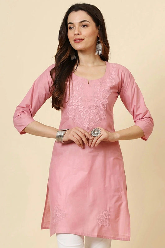 Pink Colour Cotton Readymade Top TP1110876