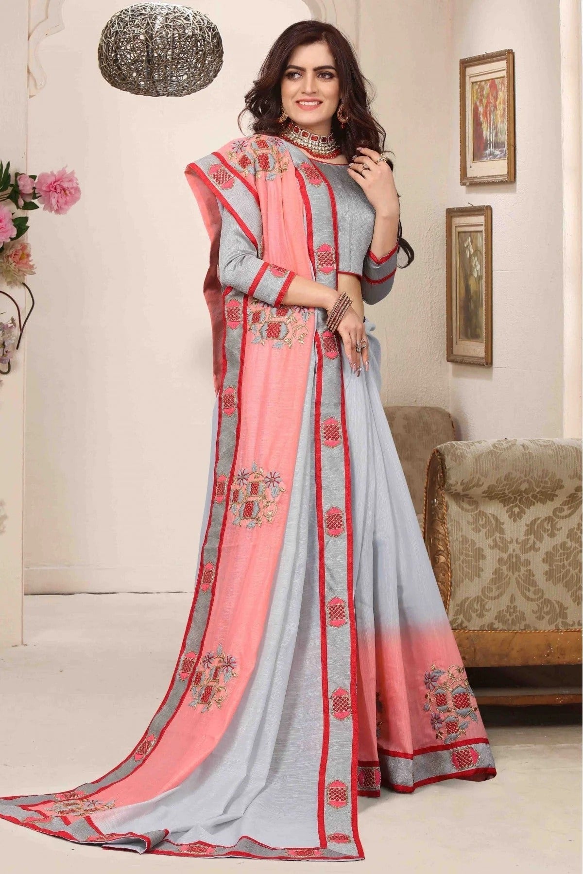 Pink Colour Cotton Silk Designer Saree SD1120472 A