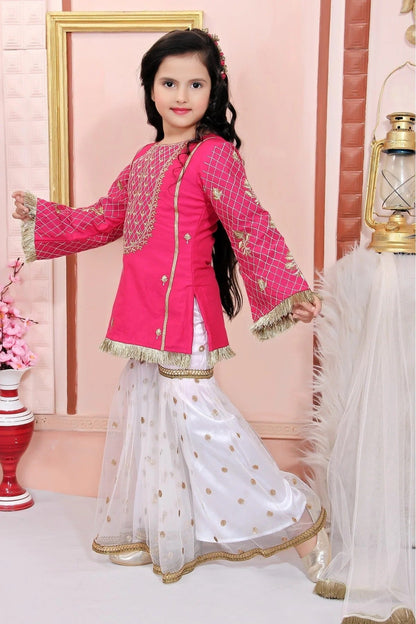 Pink Colour Cotton Silk Embroidery Sharara Suit GW1070028 A