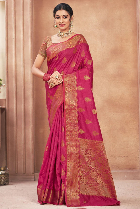 Pink Colour Cotton Silk Traditional Saree In Woven Work SD1101162