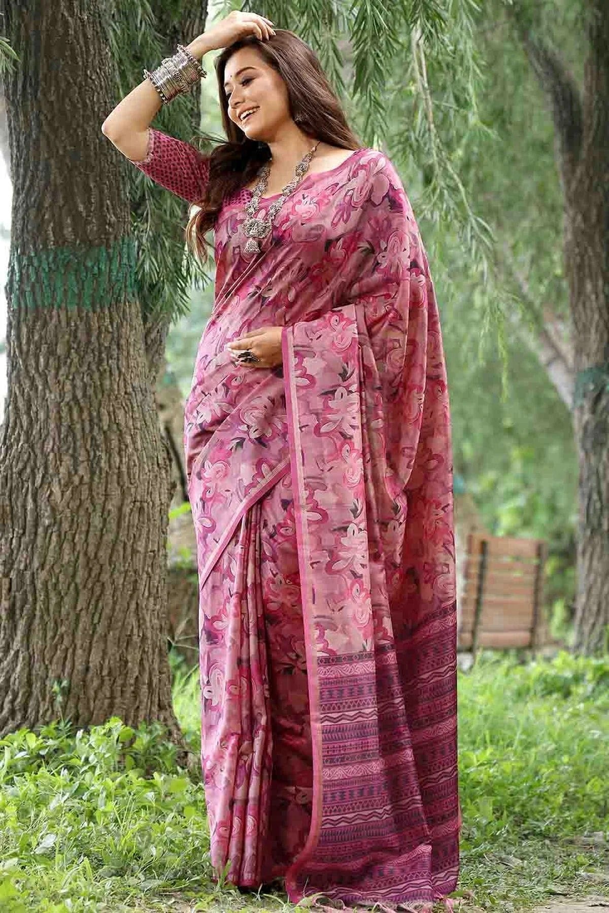 Pink Colour Cotton Silk Traditional Saree SD1260090 A