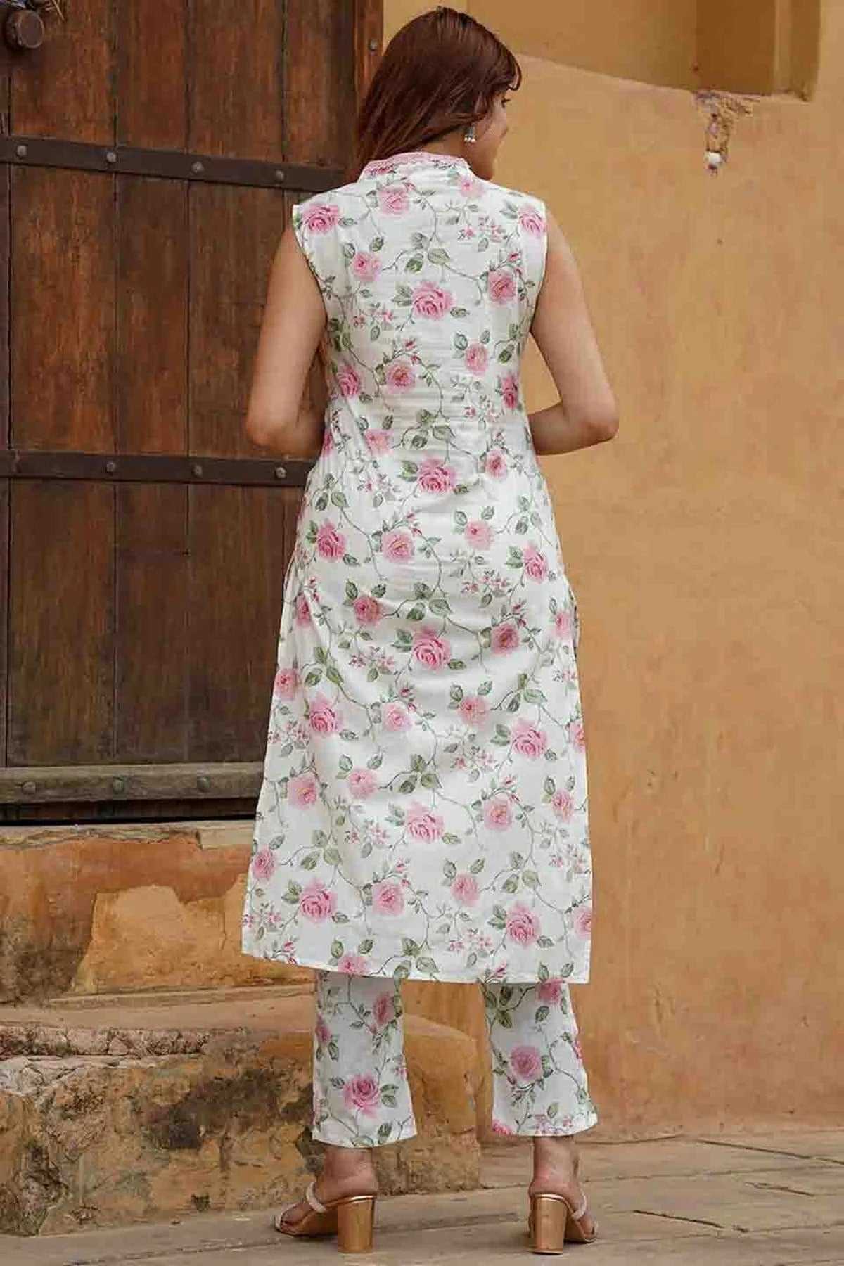 Pink Colour Cotton Slub Stitched Suit SS1113300 A