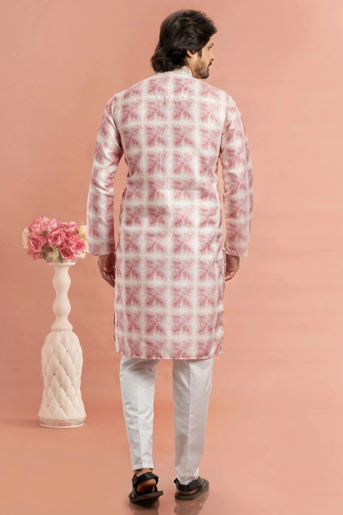 Pink Colour Cotton Thread Work Kurta Pajama KP1230175 B
