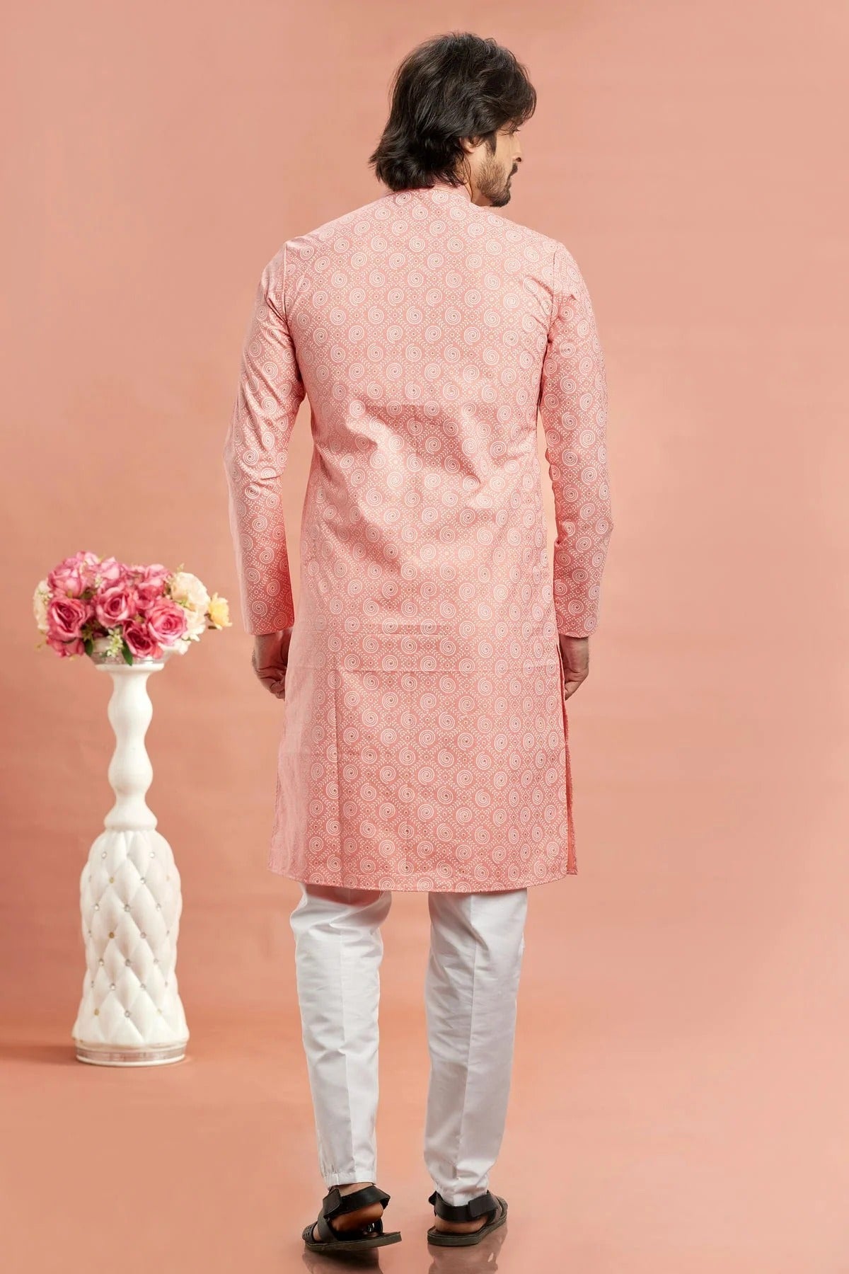 Pink Colour Cotton Thread Work Kurta Pajama KP1230181 B