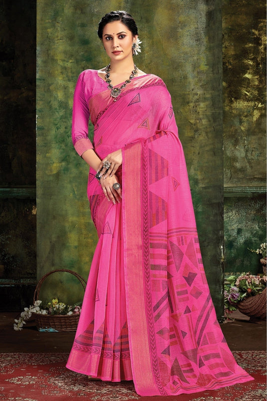 Pink Colour Cotton Woven Saree SD1100690