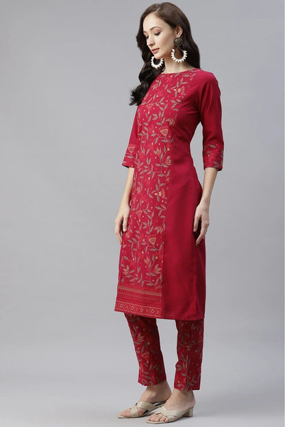 Pink Colour Crepe Foil Print Kurti KR1060243 A