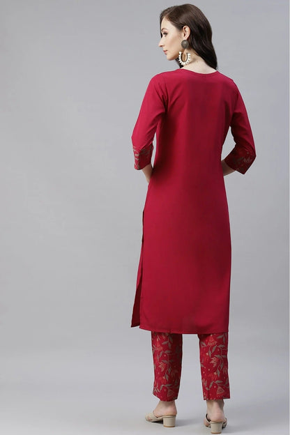 Pink Colour Crepe Foil Print Kurti KR1060243 B