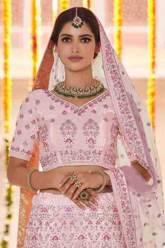 Pink Colour Crepe Sequins Work Lehenga Choli LC1080161 A