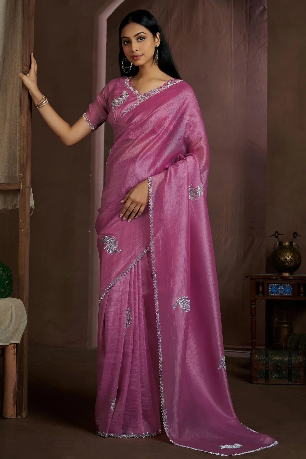 Pink Colour Crush Silk Designer Saree SD1121922