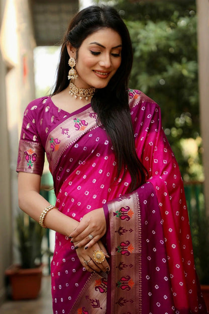 Pink Colour Dola Silk Paithani Saree SD1110903 A