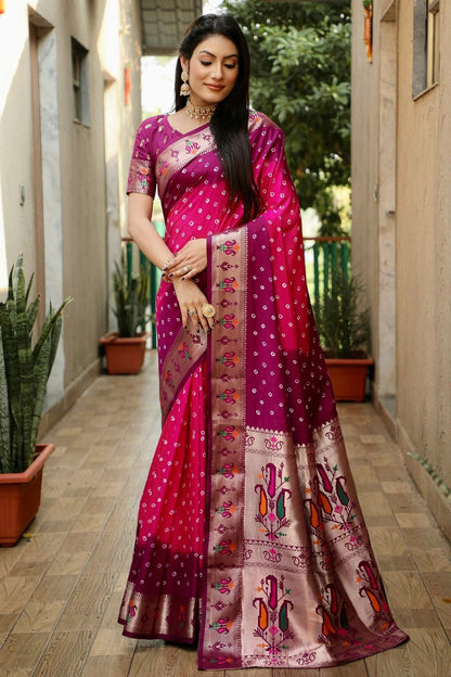 Pink Colour Dola Silk Paithani Saree SD1110903