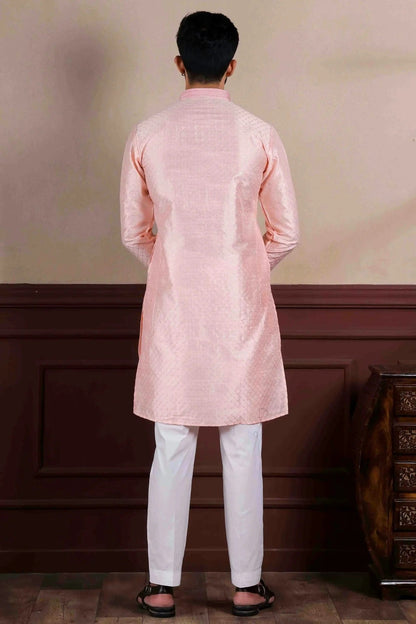 Pink Colour Embroidery Art Silk Kurta Pajama KP1113410 A