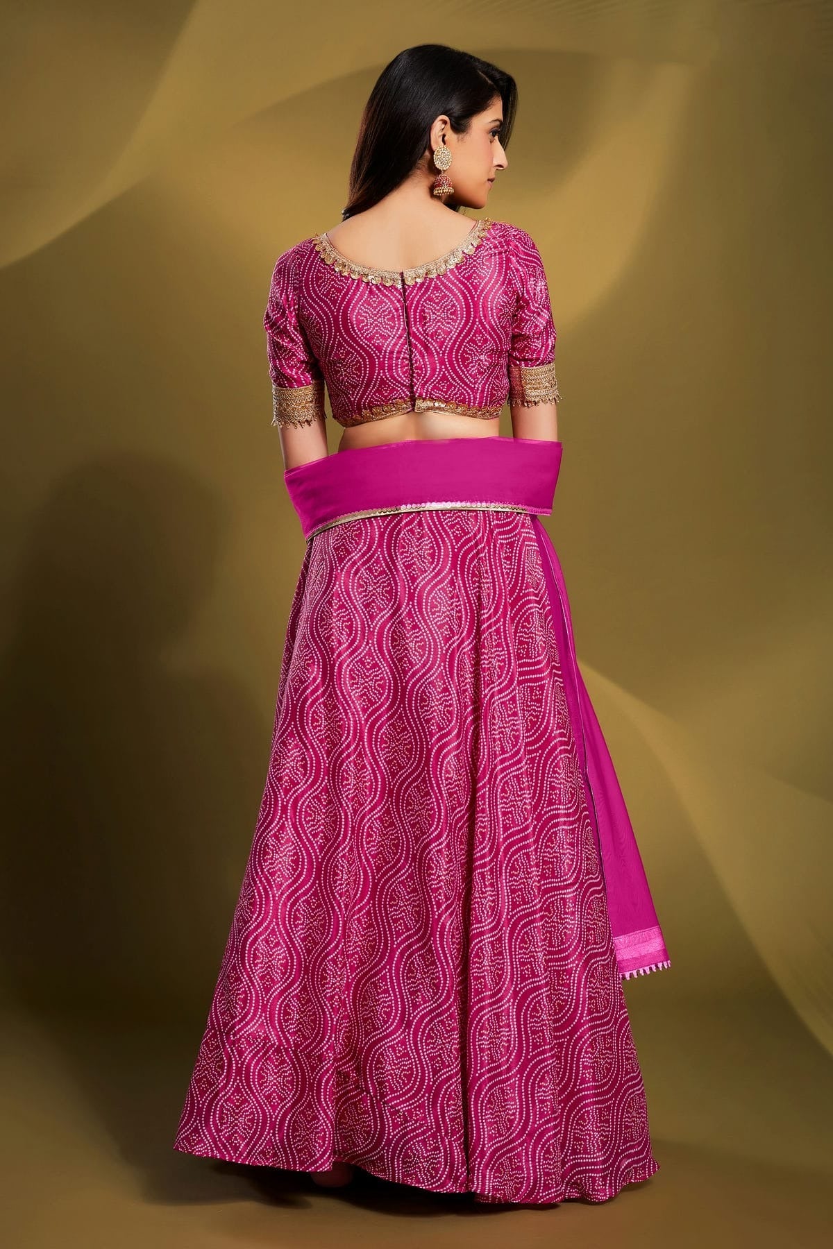 Pink Colour Embroidery Crepe Lehenga Choli LD1080679 A