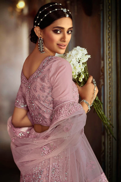 Pink Colour Embroidery Soft Net Lehenga Choli LD1080865 A
