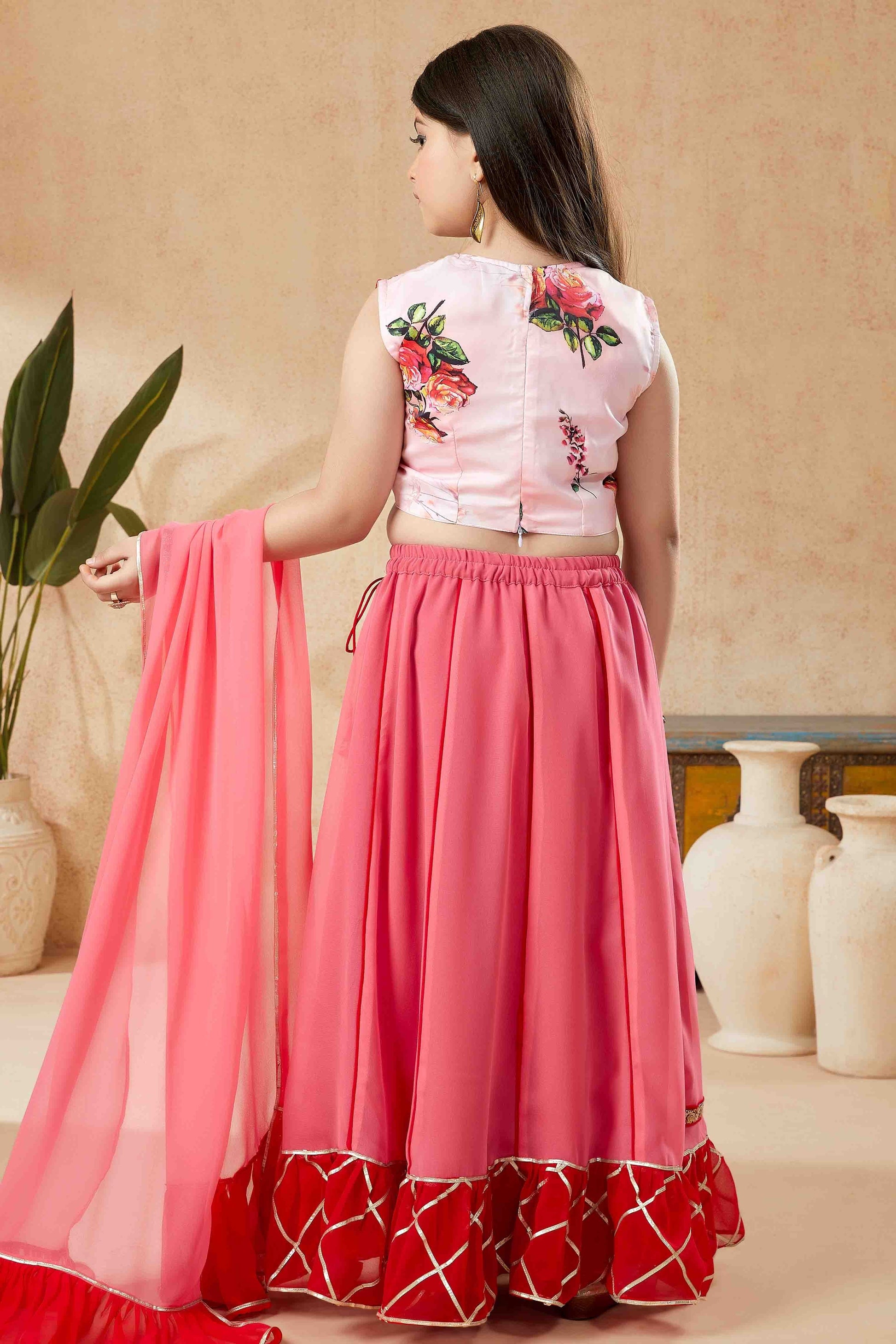 Pink Colour Faux Georgette Lehenga Choli GW1070746 A