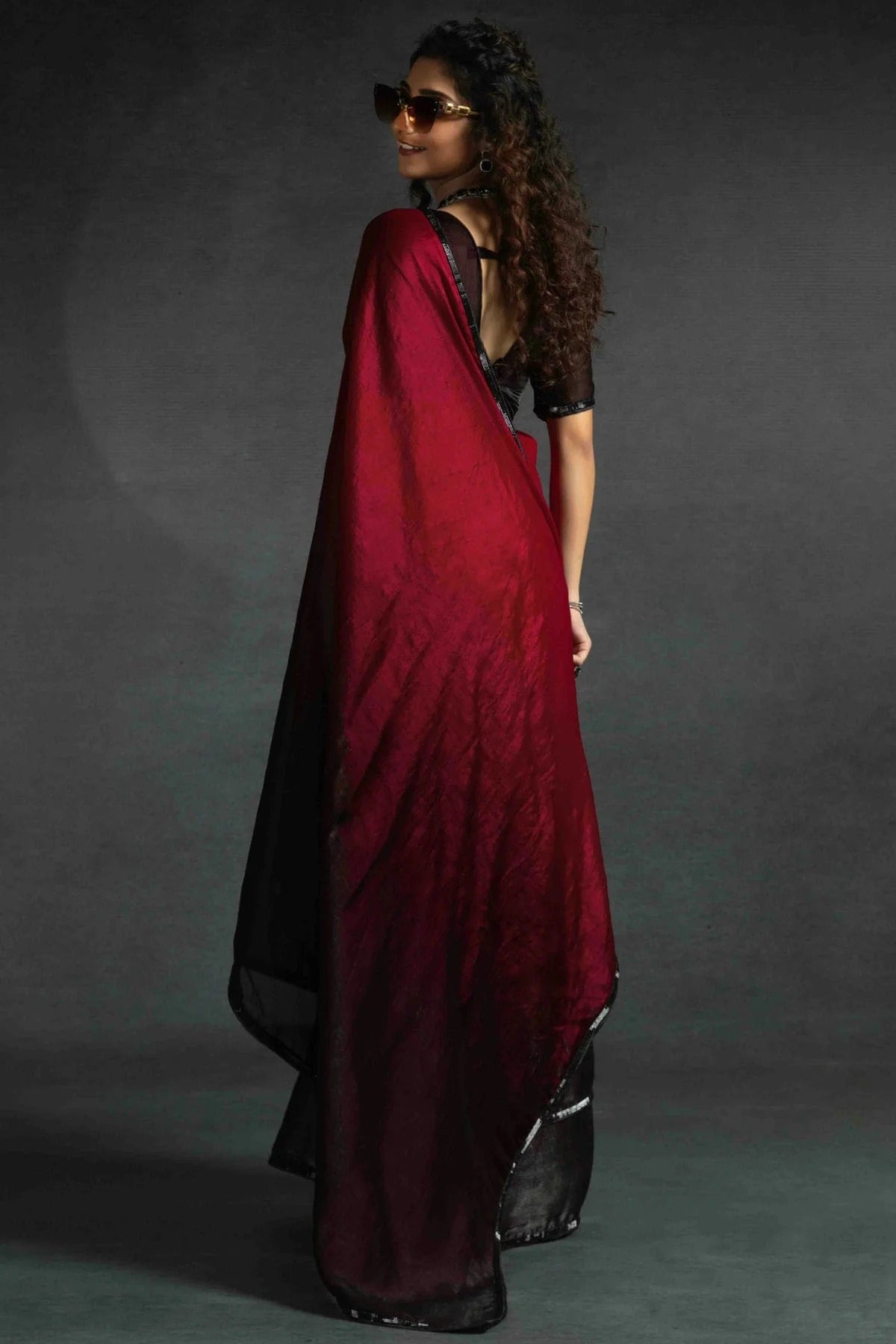 Pink Colour Fendi Satin Silk Ready To Wear Saree SD1122033 A