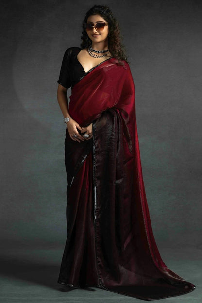 Pink Colour Fendi Satin Silk Ready To Wear Saree SD1122033