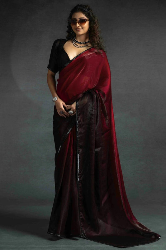 Pink Colour Fendi Satin Silk Ready To Wear Saree SD1122033