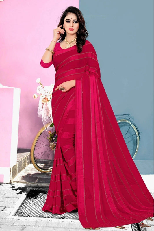Pink Colour Georgette And Satin Designer Saree SD1120085