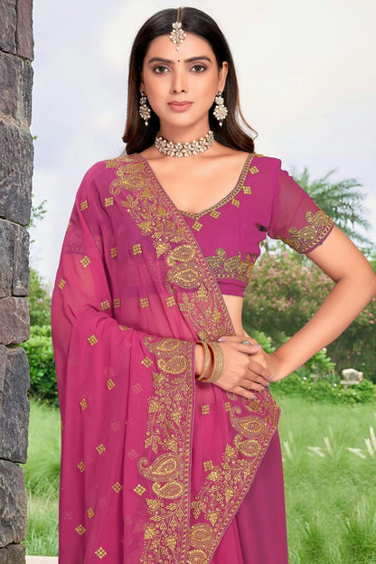 Pink Colour Georgette Designer Saree LC1121322 A
