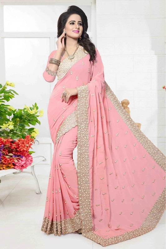 Pink Colour Georgette Designer Saree SD1090336