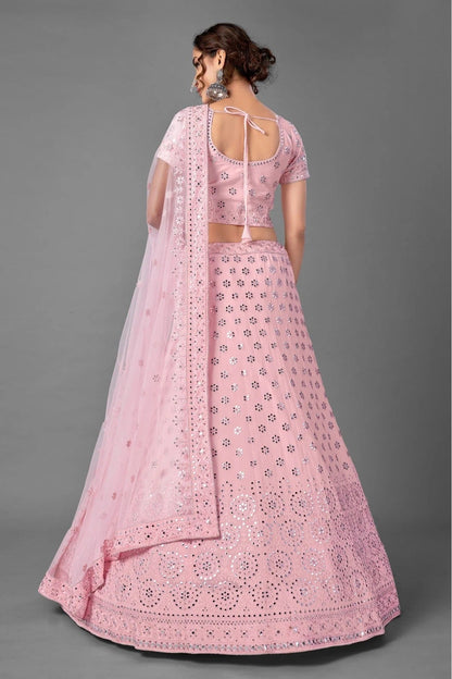 Pink Colour Georgette Embroidery Lehenga Choli LC1080269 A