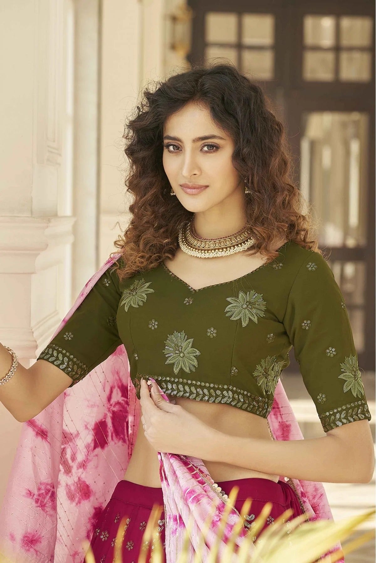 Pink Colour Georgette Embroidery Lehenga Choli LC1150126 B