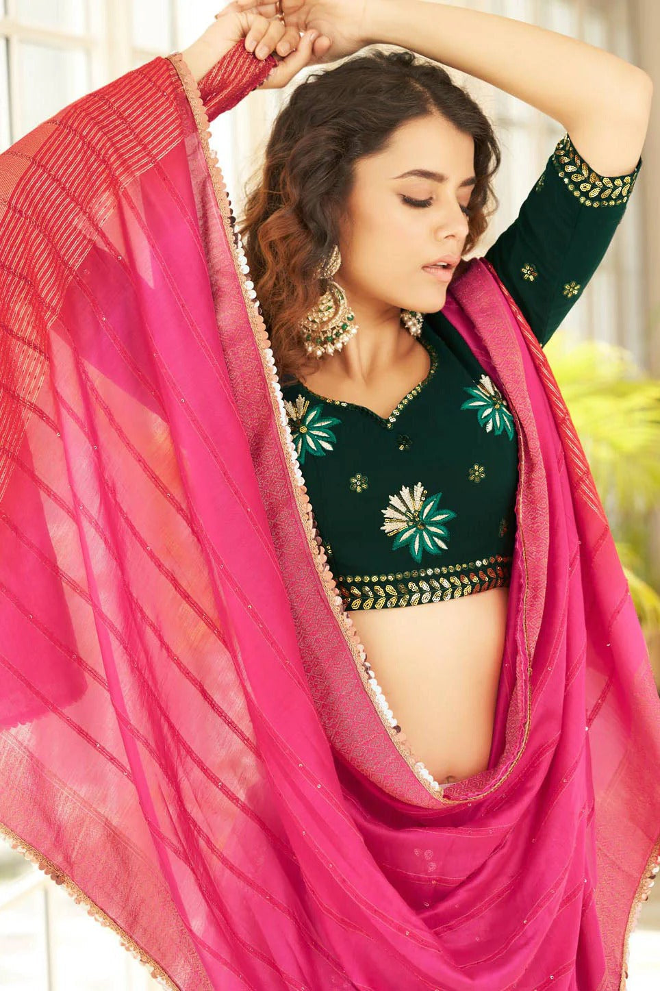 Pink Colour Georgette Embroidery Lehenga Choli LC1150131 B