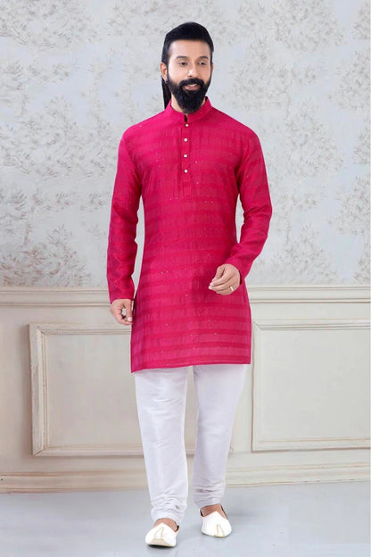 Pink Colour Georgette Festival Wear Kurta Pajama KP1130054