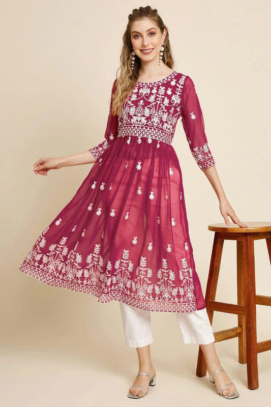 Pink Colour Georgette Kurti KR1111261