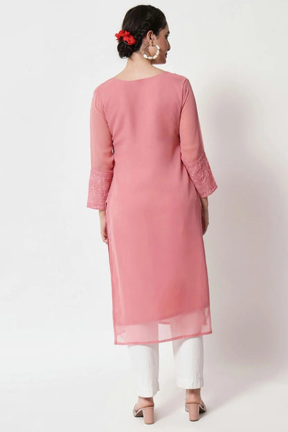 Pink Colour Georgette Kurti KR1111285 A
