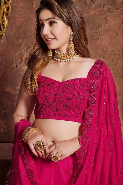 Pink Colour Georgette Lehenga Choli LC1010047 D