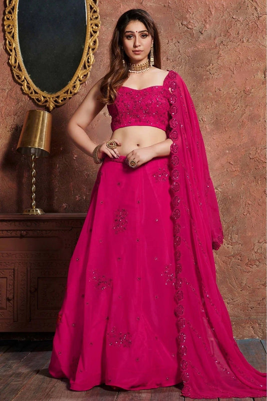 Pink Colour Georgette Lehenga Choli LC1010047