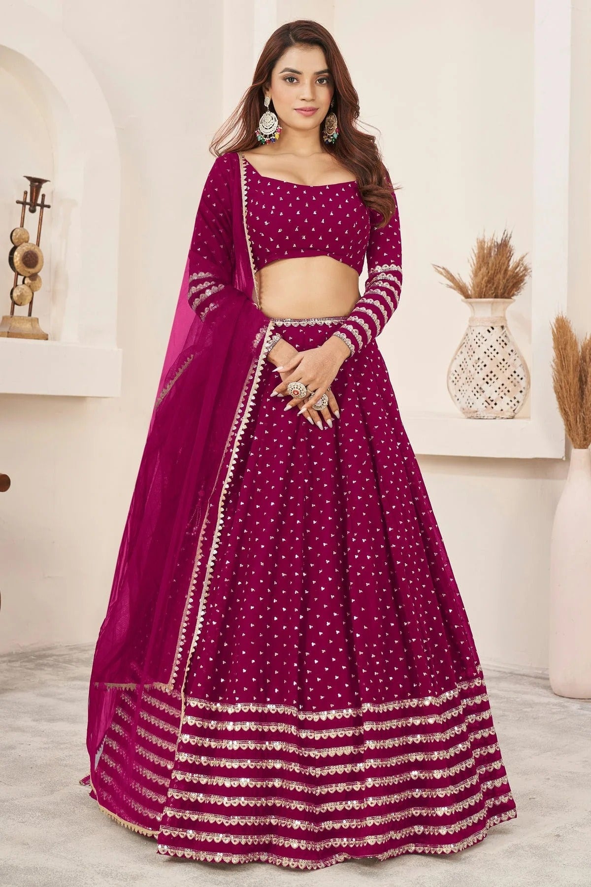 Pink Colour Georgette Lehenga Choli LC1010270