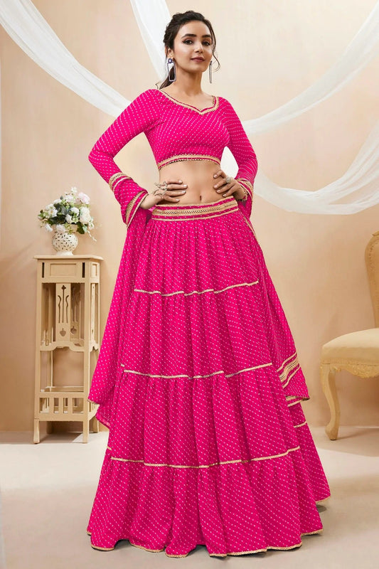 Pink Colour Georgette Lehenga Choli LC1010279