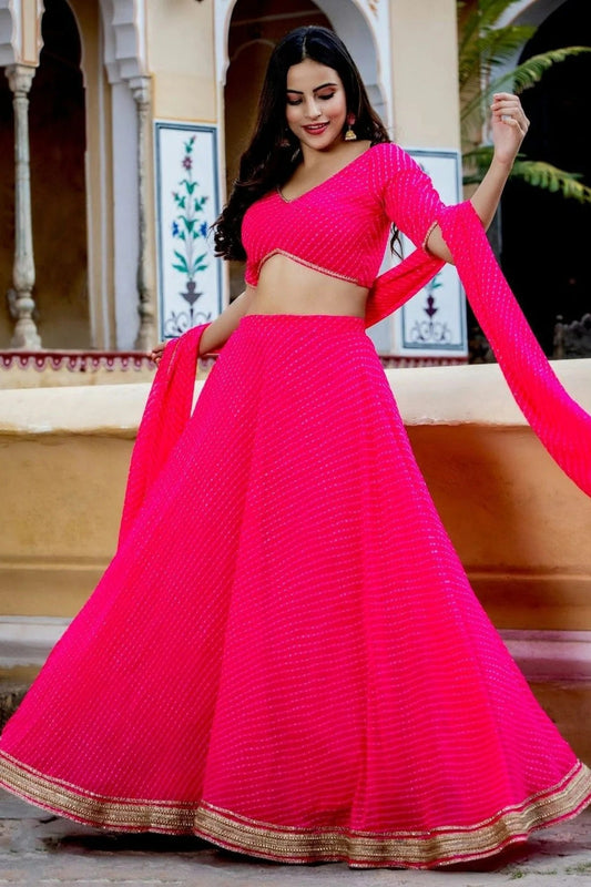 Pink Colour Georgette Lehenga Choli LC1010292