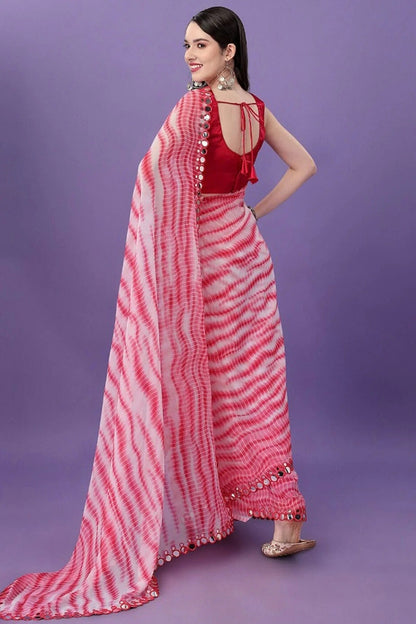 Pink Colour Georgette Mirror Work Saree SD1180133 A