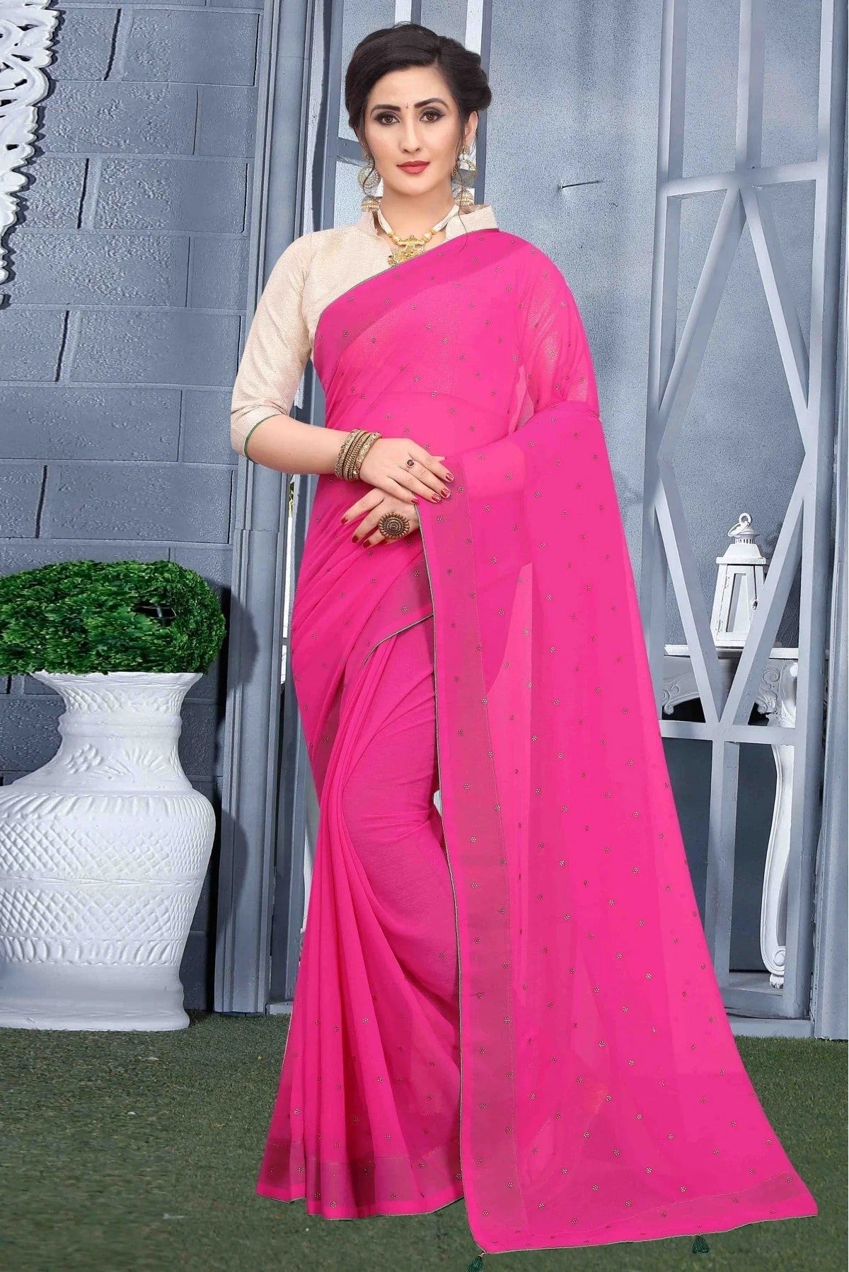 Pink Colour Georgette Party Wear Saree SD1120580