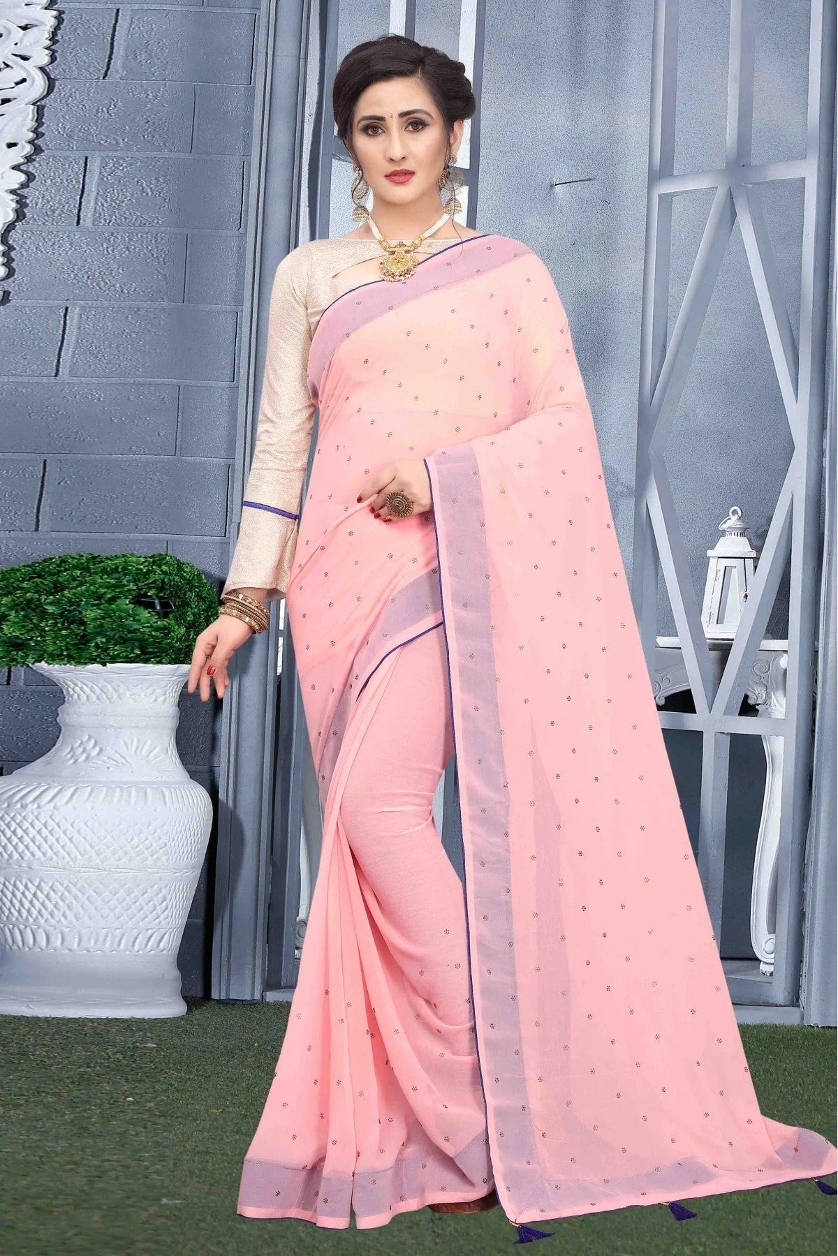 Pink Colour Georgette Party Wear Saree SD1120586