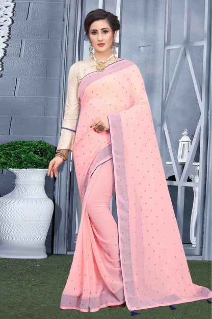 Pink Colour Georgette Party Wear Saree SD1120586