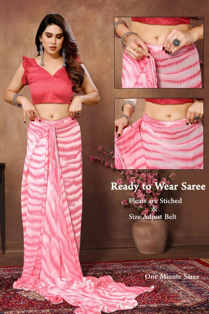 Pink Colour Georgette Ready To Wear Saree SD1180018 A