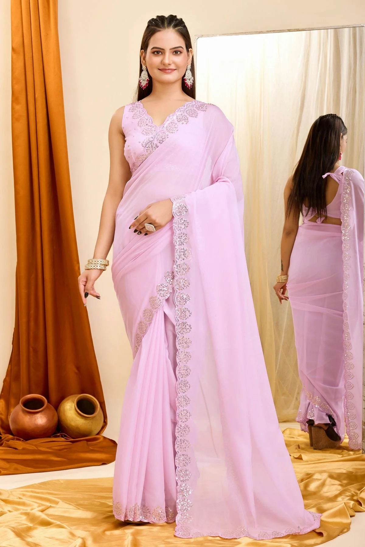 Pink Colour Georgette Saree SD1110208