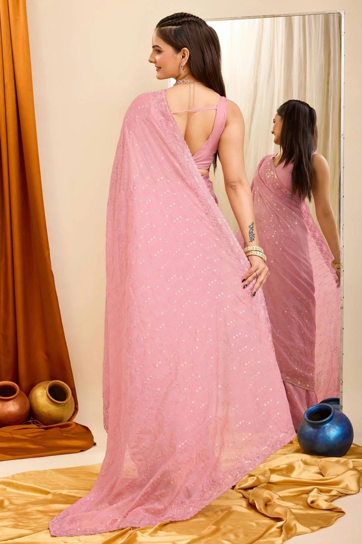 Pink Colour Georgette Saree SD1110210 A