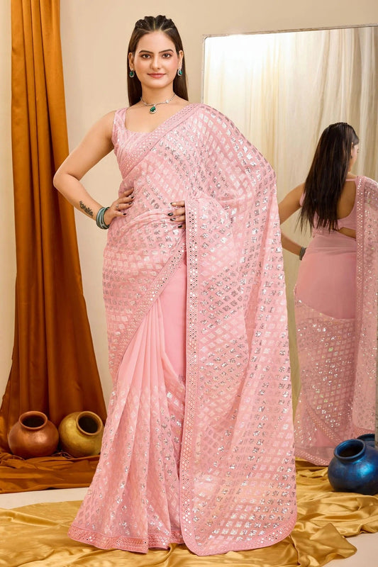 Pink Colour Georgette Saree SD1110224