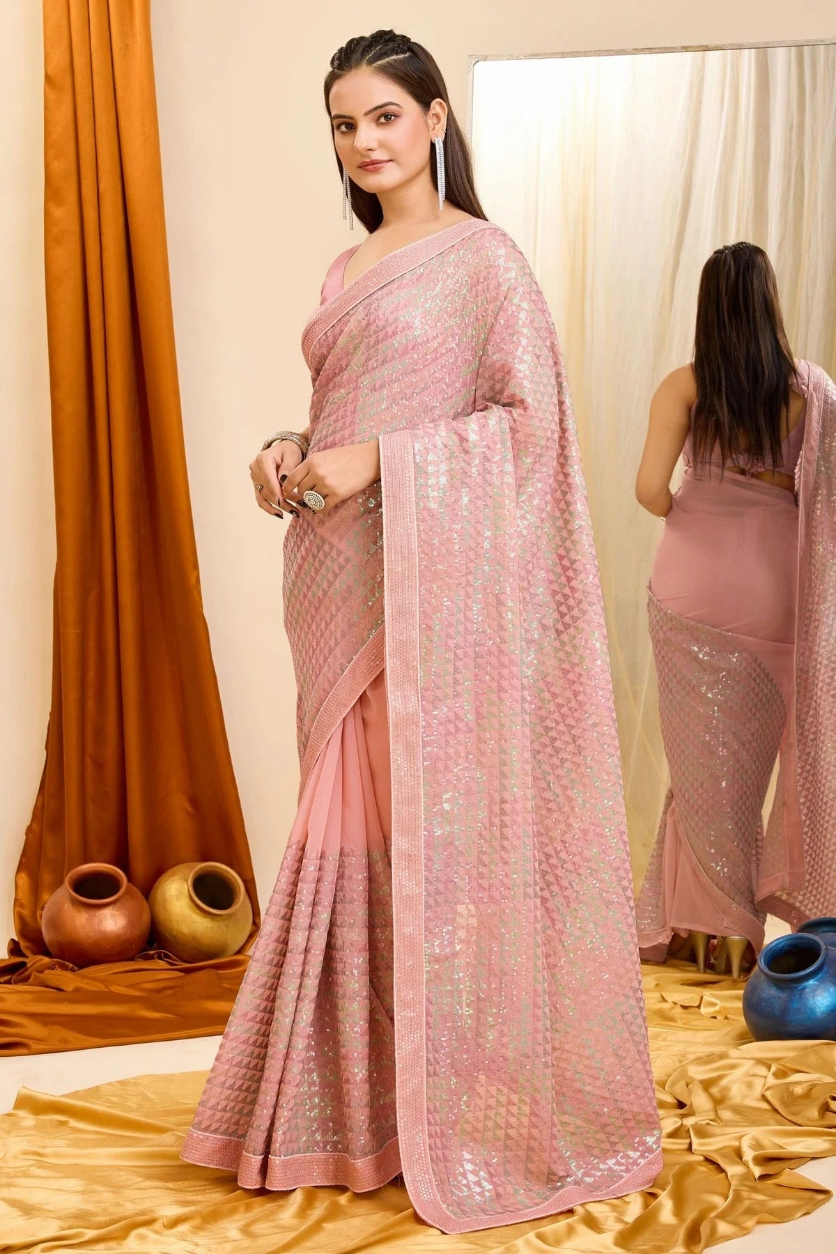 Pink Colour Georgette Saree SD1110422 A