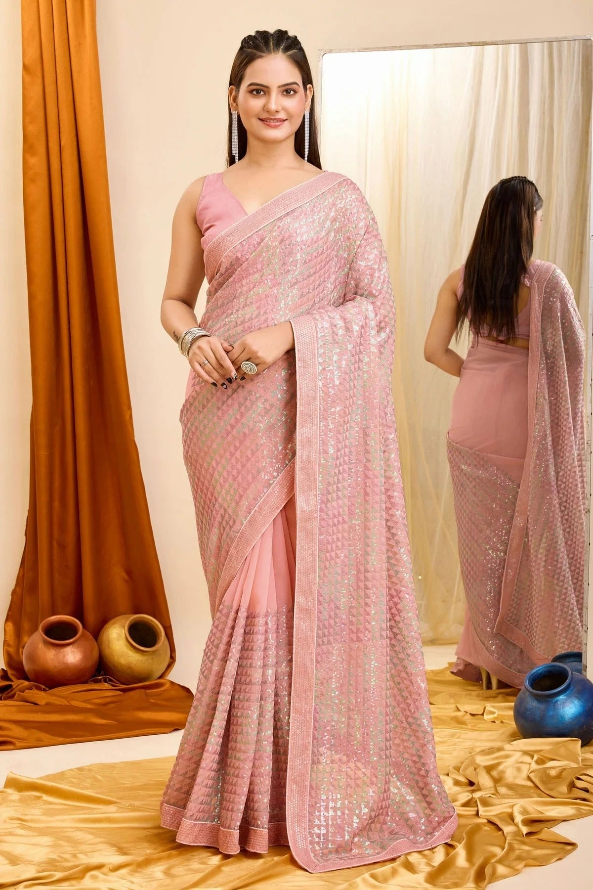 Pink Colour Georgette Saree SD1110422