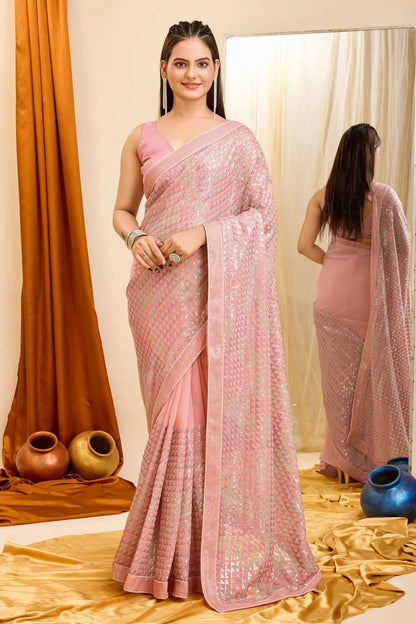 Pink Colour Georgette Saree SD1110422